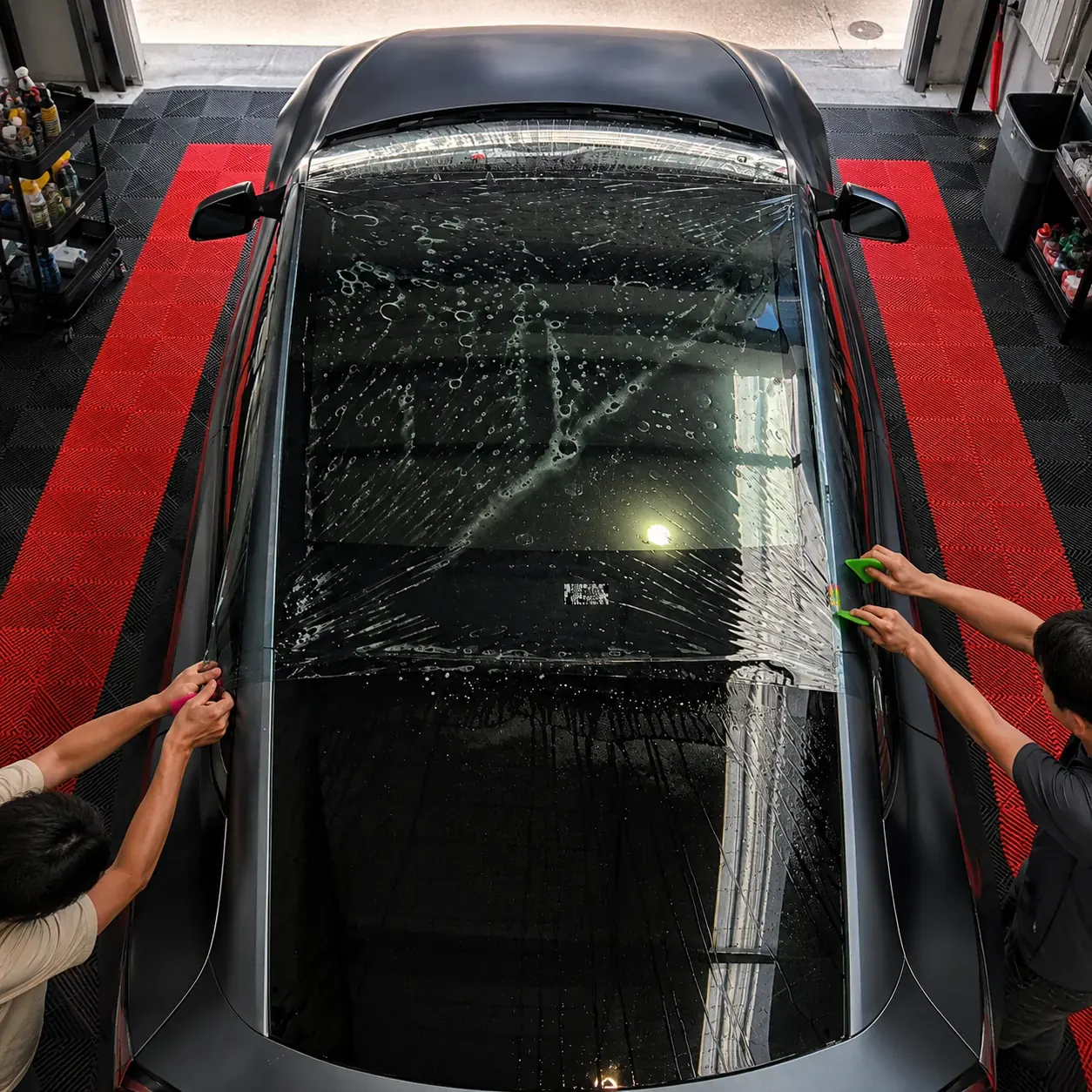 Glass roof protected with TrackDay Sky film
